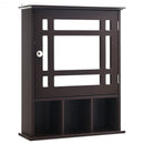 Wall Mounted and Mirrored Bathroom Cabinet-Brown