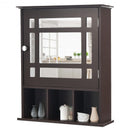 Wall Mounted and Mirrored Bathroom Cabinet-Brown