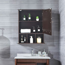 Wall Mounted and Mirrored Bathroom Cabinet-Brown