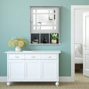 Wall Mounted and Mirrored Bathroom Cabinet-Gray