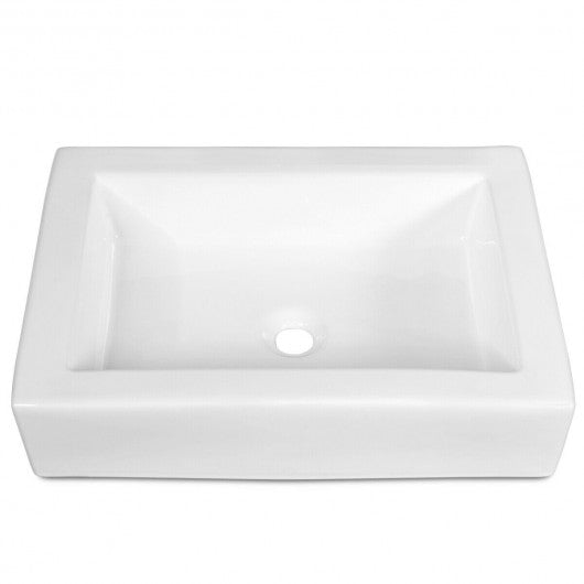 22.5" x 16" Rectangle Bathroom Vessel Sink with Pop-up Drain