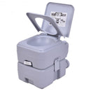 5 Gallon 20 L Outdoor - Indoor Potty Commode Portable Flush Toilet-Gray