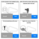 2 Pcs Stainless Steel Hand Rail Set with Quick Mount Base for Swimming Pool in Summer