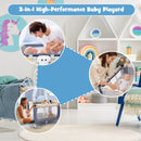 Foldable 2 Color Baby Crib Playpen Playard-Gray
