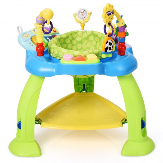 2-in-1 Baby Jumperoo Adjustable Sit-to-stand Activity Center-Green