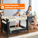 4-in-1 Convertible Portable Baby Playard with Changing Station-Blue