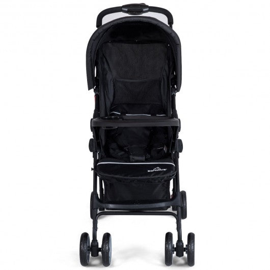 5-Point Safety System Foldable Lightweight Baby Stroller-Black