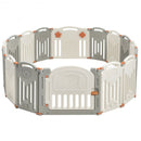 16 Panel Activity Safety Baby Playpen w- Lock Door-Beige