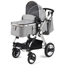 Folding Aluminum Baby Stroller Baby Jogger with Diaper Bag-Gray