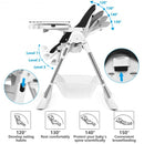 Foldable High Chair with Large Storage Basket -Black