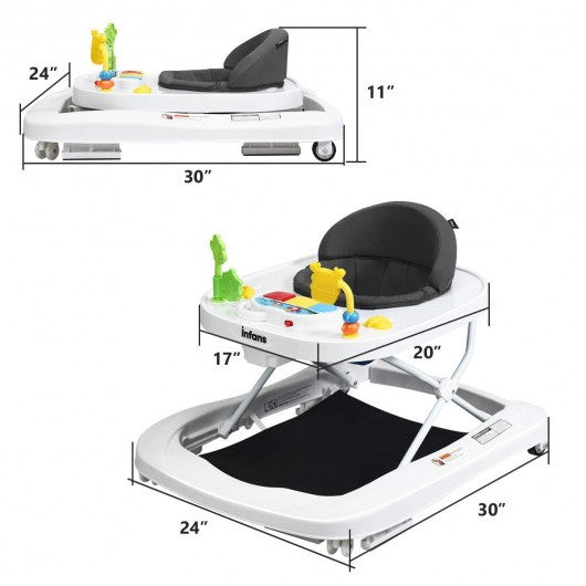 3 in 1 Foldable Baby Walker-Gray