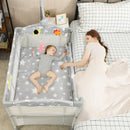 5-in-1  Portable Baby Beside Sleeper Bassinet Crib Playard with Diaper Changer-Beige