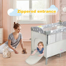 5-in-1  Portable Baby Beside Sleeper Bassinet Crib Playard with Diaper Changer-Beige