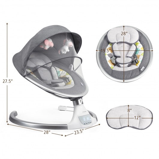 Baby Swing Electric Rocking Chair with Music Timer-Gray