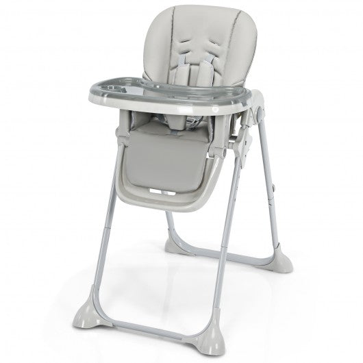 Baby Convertible High Chair with Wheels-Gray