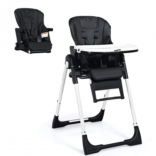 4 in 1 High Chair–Booster Seat with Adjustable Height and Recline-Black