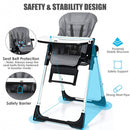 4 in 1 High Chair–Booster Seat with Adjustable Height and Recline-Gray
