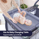 Portable Foldable Baby Playard Nursery Center with Changing Station-Gray