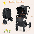 2 in 1 Convertible Baby Stroller with Oversized Storage Basket