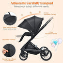 2 in 1 Convertible Baby Stroller with Oversized Storage Basket