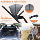 2 in 1 Convertible Baby Stroller with Oversized Storage Basket-Gray