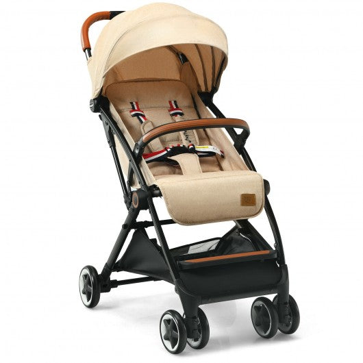 Lightweight Aluminium Frame Baby Stroller with Net-Beige