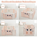 16-Panel Baby Activity Center Play Yard with Lock Door -Pink
