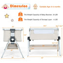 Baby Bassinet Bedside Sleeper with Storage Basket and Wheel for Newborn-Beige