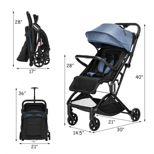 Foldable Lightweight Baby Travel Stroller for Airplane-Gray