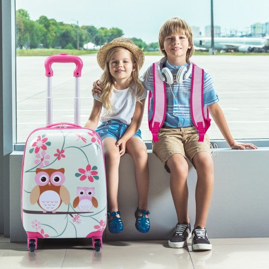 2 pcs 12" 16" Green ABS Kids Suitcase Luggage Set