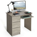 3-Drawer Computer Desk with Keyboard Tray-Oak