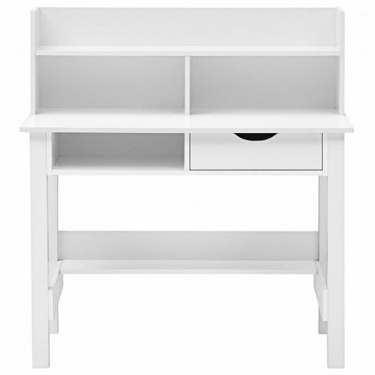 Home Office Computer Desk with Storage Shelves and Drawer Ideal for Working and Studying