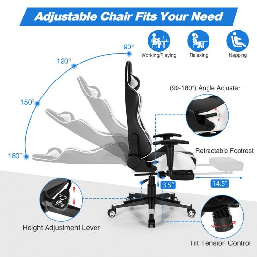 Massage Gaming Chair Recliner Gamer Racing Chair