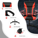 Swivel PU Leather Office Gaming Chair with Padded Armrest-Red