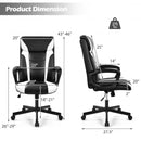 Swivel PU Leather Office Gaming Chair with Padded Armrest-White