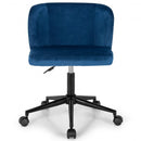 Armless Adjustable Swivel Velvet Home Office Leisure Vanity Chair-Blue