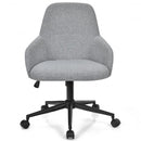 Linen Accent Adjustable Rolling Swivel Home Office Chair with Armrest-Gray