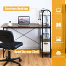 48-Inch Reversible Computer Desk with Storage Shelf-Rustic Brown