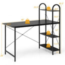 48-Inch Reversible Computer Desk with Storage Shelf-Black