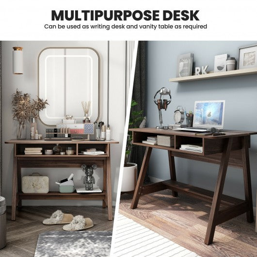 Computer Desk Home Office Writing Workstation with Flip Top Compartment