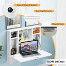 Wall-Mount Floating Desk Foldable Space Saving Laptop Workstation White