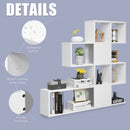 5-Tier Bookshelf Corner Ladder Bookcase with Storage Rack-White