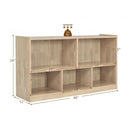 Kids 2-Shelf Bookcase 5-Cube Wood Toy Storage Cabinet Organizer-Natural
