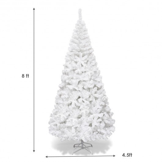 8 ft  White Artificial PVC Christmas Tree with Stand