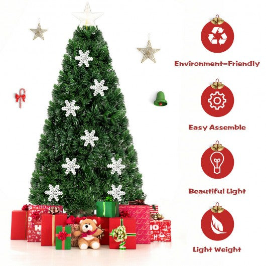 LED Optic Artificial Christmas Tree with Snowflakes-5'