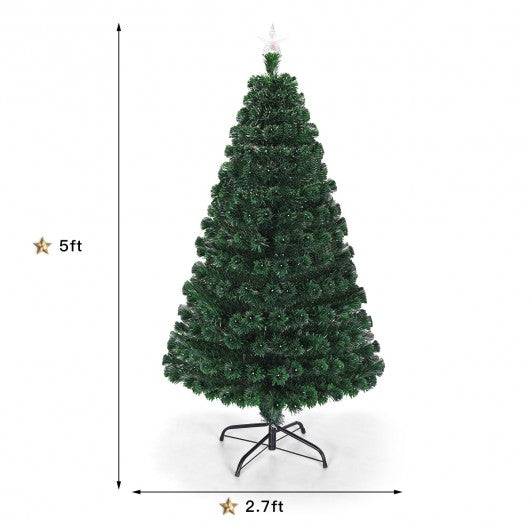 5' - 6' - 7' Multicolor LED Fiber Optic Artificial Christmas Tree-5'