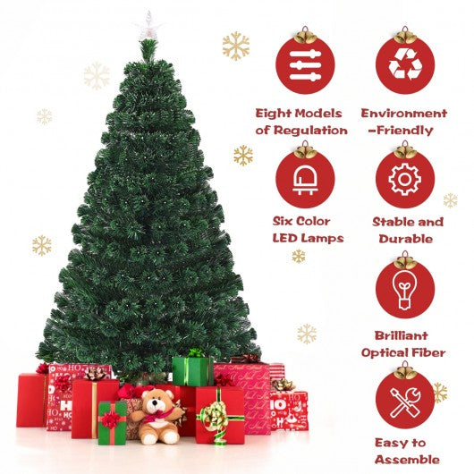 5' - 6' - 7' Multicolor LED Fiber Optic Artificial Christmas Tree-5'