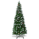 5 - 6 - 7.5 Feet Artificial Pencil Christmas Tree with Pine Cones