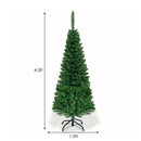 4.5 ft Pre-Lit Premium Hinged Artificial Fir Pencil Christmas Tree with LED Lights-Multicolor