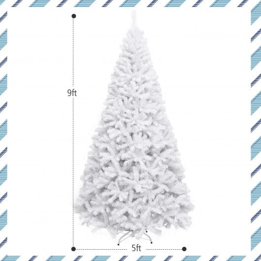 6' - 7.5' - 9' Hinged Artificial Christmas Tree with Metal Stand-9 ft